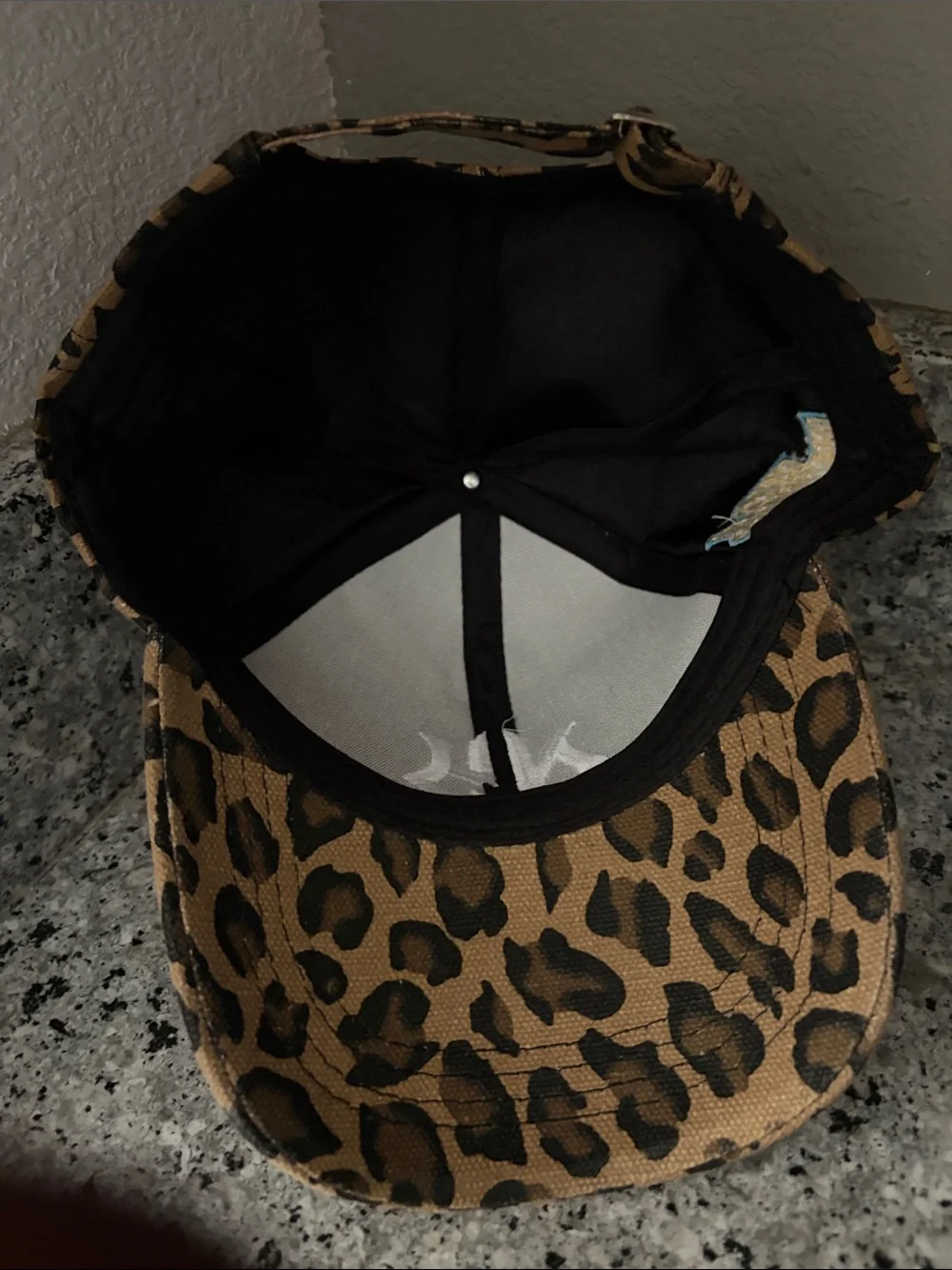 Leopard Print Kids' Baseball Cap with White Logo